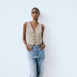 Zara Linen Blend Vest